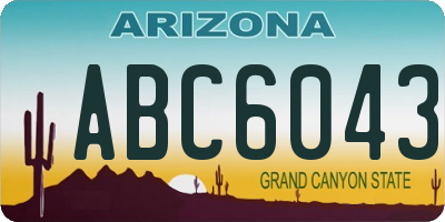 AZ license plate ABC6043