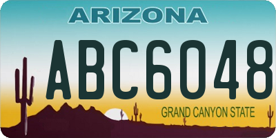 AZ license plate ABC6048