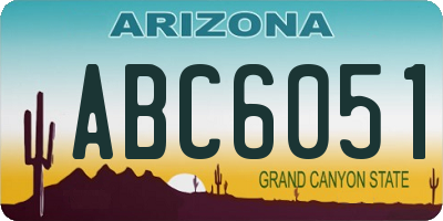 AZ license plate ABC6051