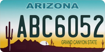 AZ license plate ABC6052