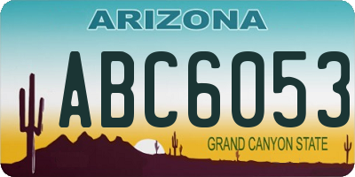 AZ license plate ABC6053