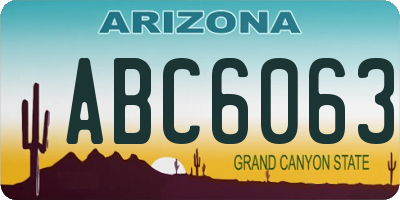 AZ license plate ABC6063