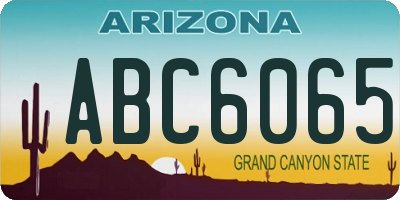 AZ license plate ABC6065