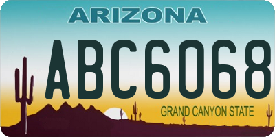 AZ license plate ABC6068