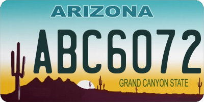 AZ license plate ABC6072