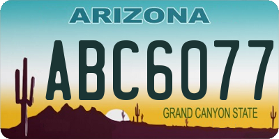 AZ license plate ABC6077
