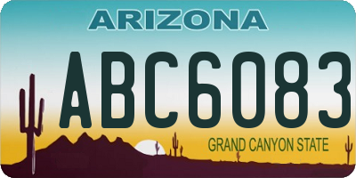 AZ license plate ABC6083