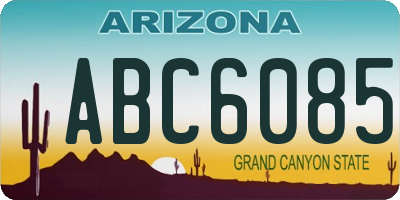 AZ license plate ABC6085