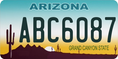 AZ license plate ABC6087