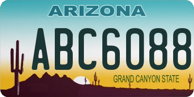AZ license plate ABC6088