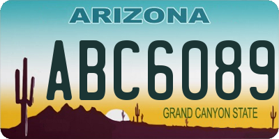 AZ license plate ABC6089