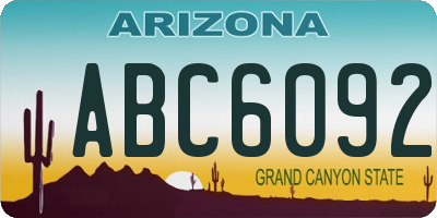 AZ license plate ABC6092
