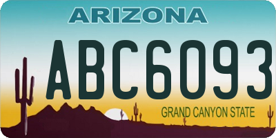 AZ license plate ABC6093