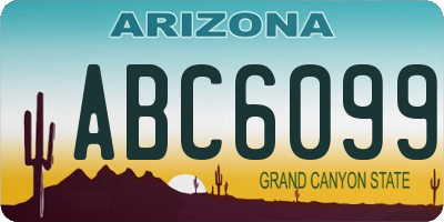 AZ license plate ABC6099