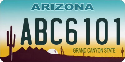 AZ license plate ABC6101