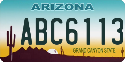 AZ license plate ABC6113