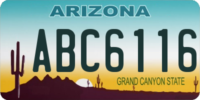 AZ license plate ABC6116