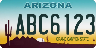 AZ license plate ABC6123