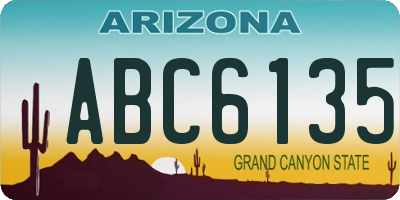 AZ license plate ABC6135