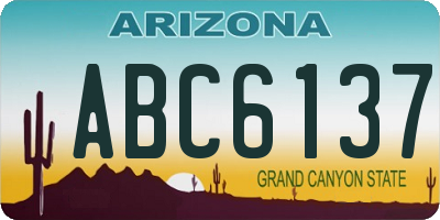 AZ license plate ABC6137