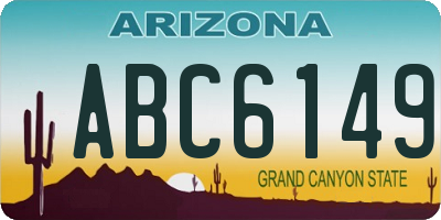 AZ license plate ABC6149