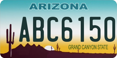AZ license plate ABC6150