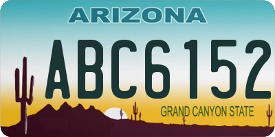AZ license plate ABC6152