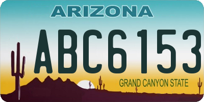 AZ license plate ABC6153