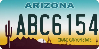 AZ license plate ABC6154