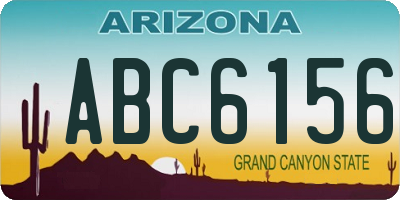 AZ license plate ABC6156