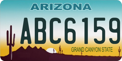 AZ license plate ABC6159