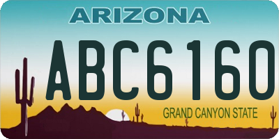 AZ license plate ABC6160