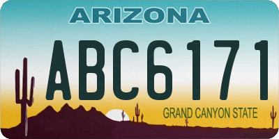 AZ license plate ABC6171