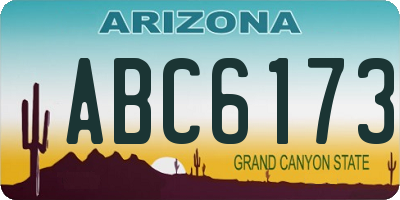 AZ license plate ABC6173