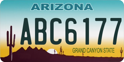AZ license plate ABC6177