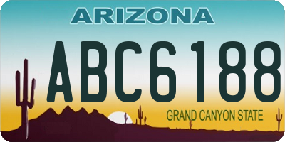 AZ license plate ABC6188