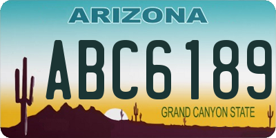 AZ license plate ABC6189
