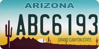 AZ license plate ABC6193