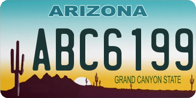 AZ license plate ABC6199