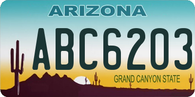 AZ license plate ABC6203