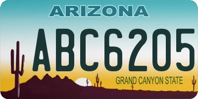 AZ license plate ABC6205