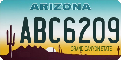 AZ license plate ABC6209