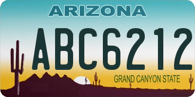 AZ license plate ABC6212