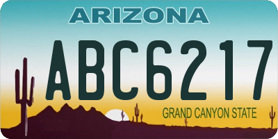 AZ license plate ABC6217