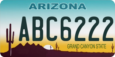 AZ license plate ABC6222