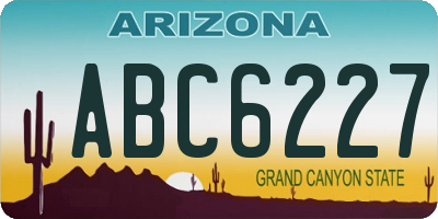 AZ license plate ABC6227