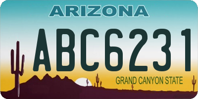 AZ license plate ABC6231