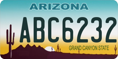 AZ license plate ABC6232
