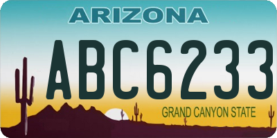 AZ license plate ABC6233