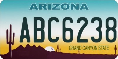 AZ license plate ABC6238